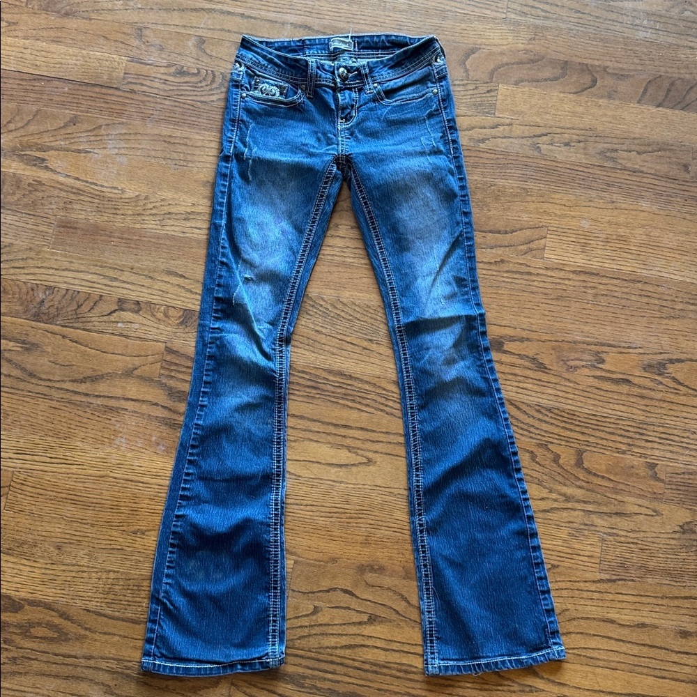 Soundgirl Denim with Embroidered Silver Sequins size 0